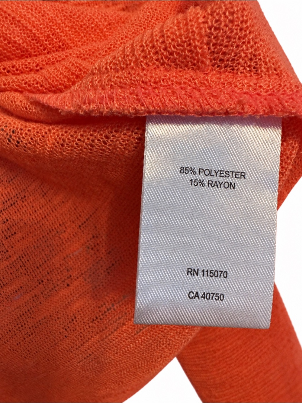 Nina Leonard Orange Semi-Sheer Open Knit Cropped Cardigan Size M - Picture 5 of 6